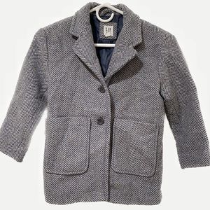 Gap Kids (Boys) Cocoon Coat Grey Herringbone (Small)